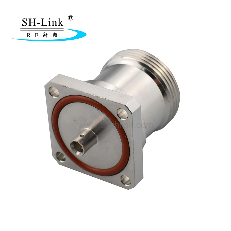 L29 7/16 DIN 4 Hole Panel Mount Flange Female Jack RF Connector with Solder Cup